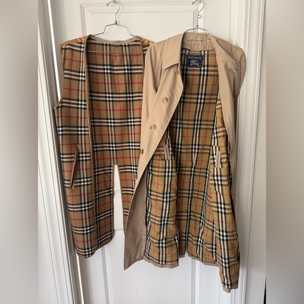 VTG BURBERRYS Trench Coat Wool Zip-Out Lining Size 38 REG - Picture 6 of 14